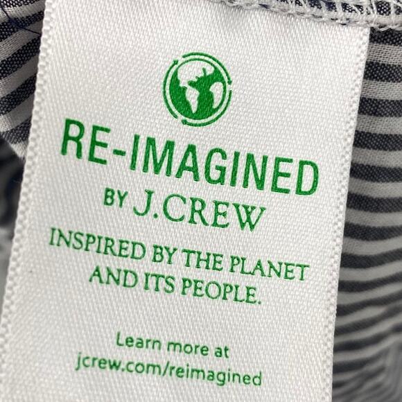 J Crew Tiered Cotton Voile Sundress Ruffled Striped Midi Dress White Gray XXL - Picture 8 of 9